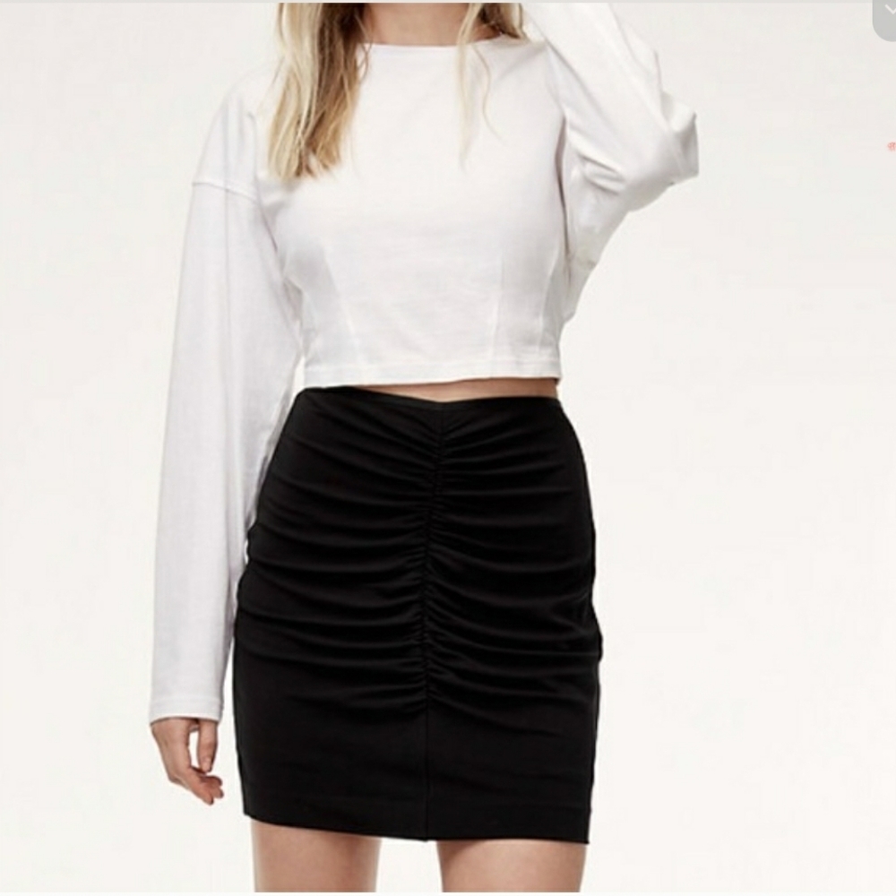 Aritzia Talula Ruched Mini Skirt